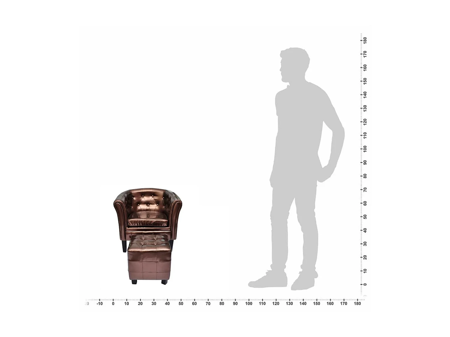 Fauteuil avec repose-pied Marron Similicuir SEF82992