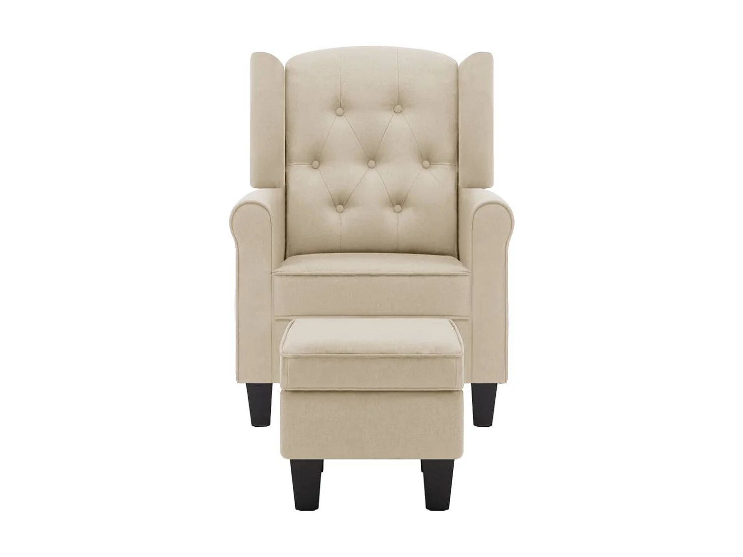 Fauteuil avec repose-pied Crème Tissu SEF17342