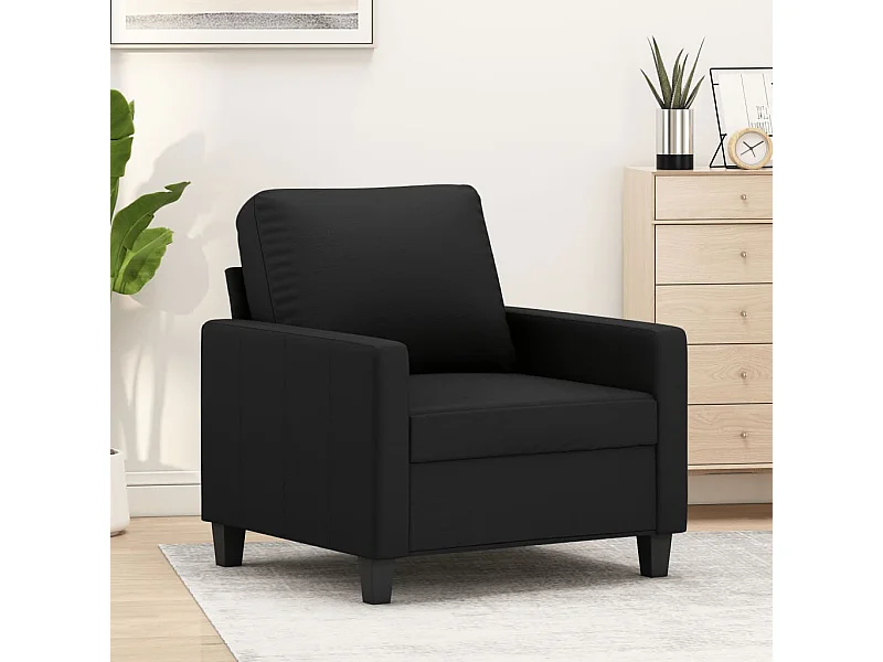 Poltrona couro artificial 60 cm preto PT453776