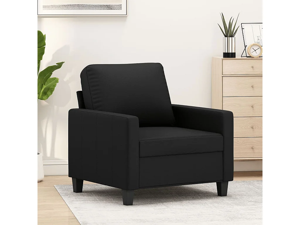 Poltrona couro artificial 60 cm preto PT453776