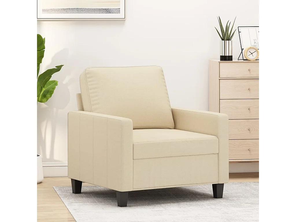 Fauteuil de salon Crème 60 cm Tissu FVBB90023