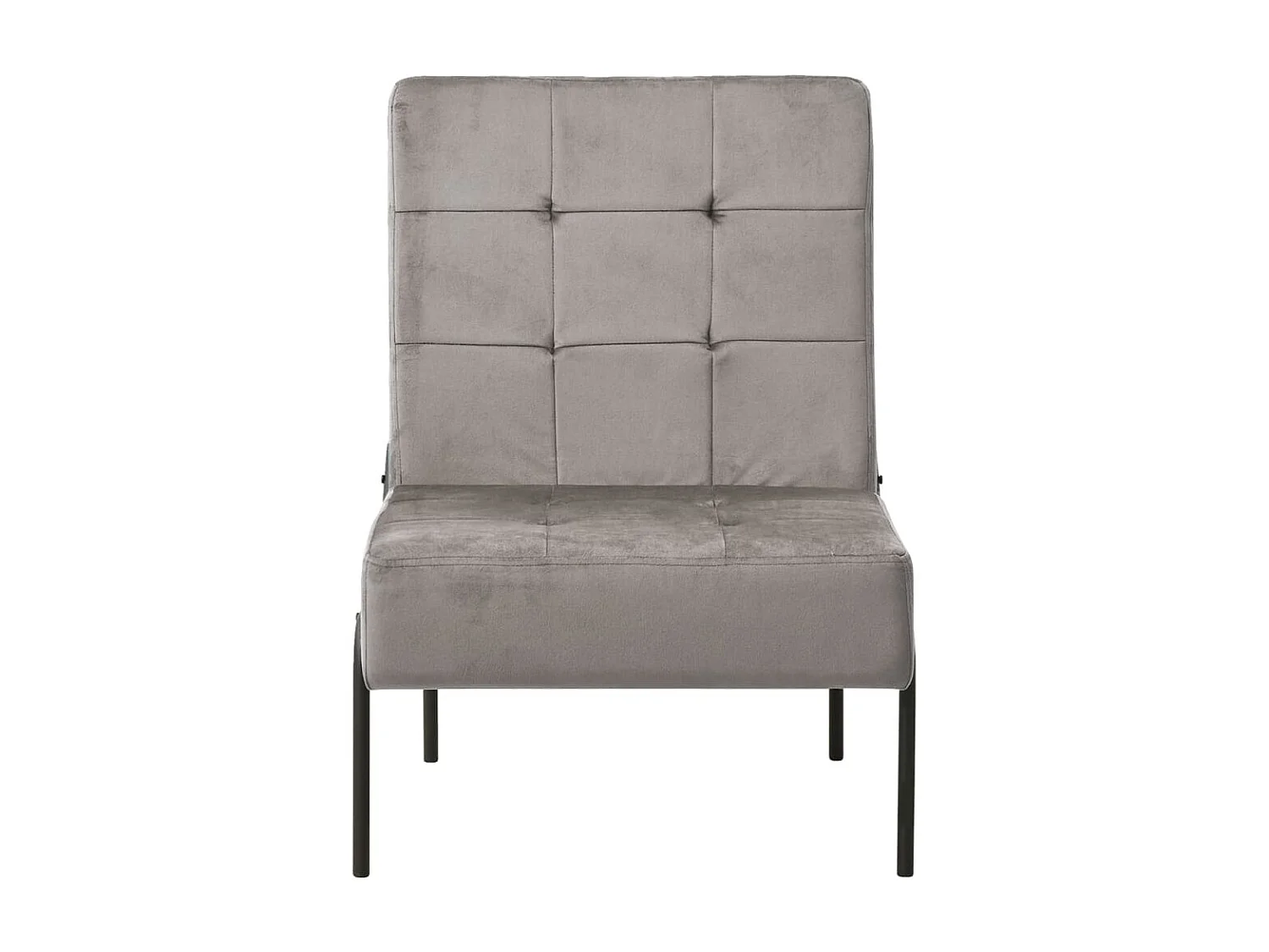 Fauteuil droit 65x79x87 cm Gris clair Velours SEF87442