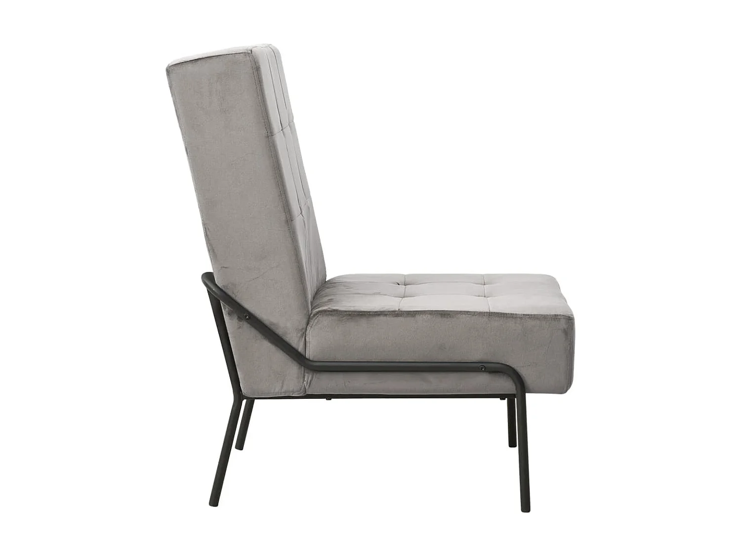 Fauteuil droit 65x79x87 cm Gris clair Velours SEF87442