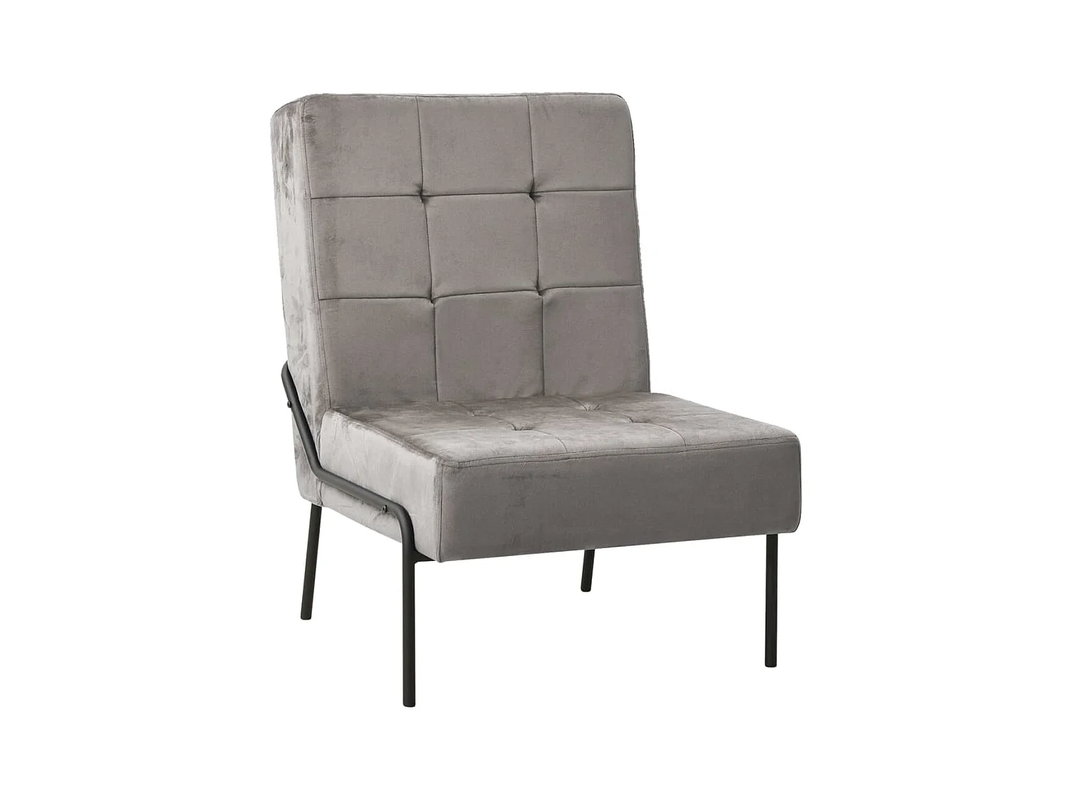 Fauteuil droit 65x79x87 cm Gris clair Velours SEF87442