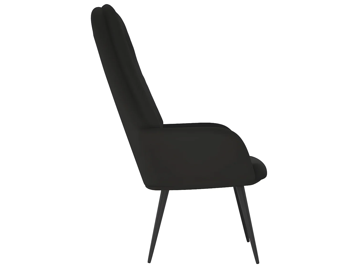 Fauteuil droit Noir Velours OIU7248