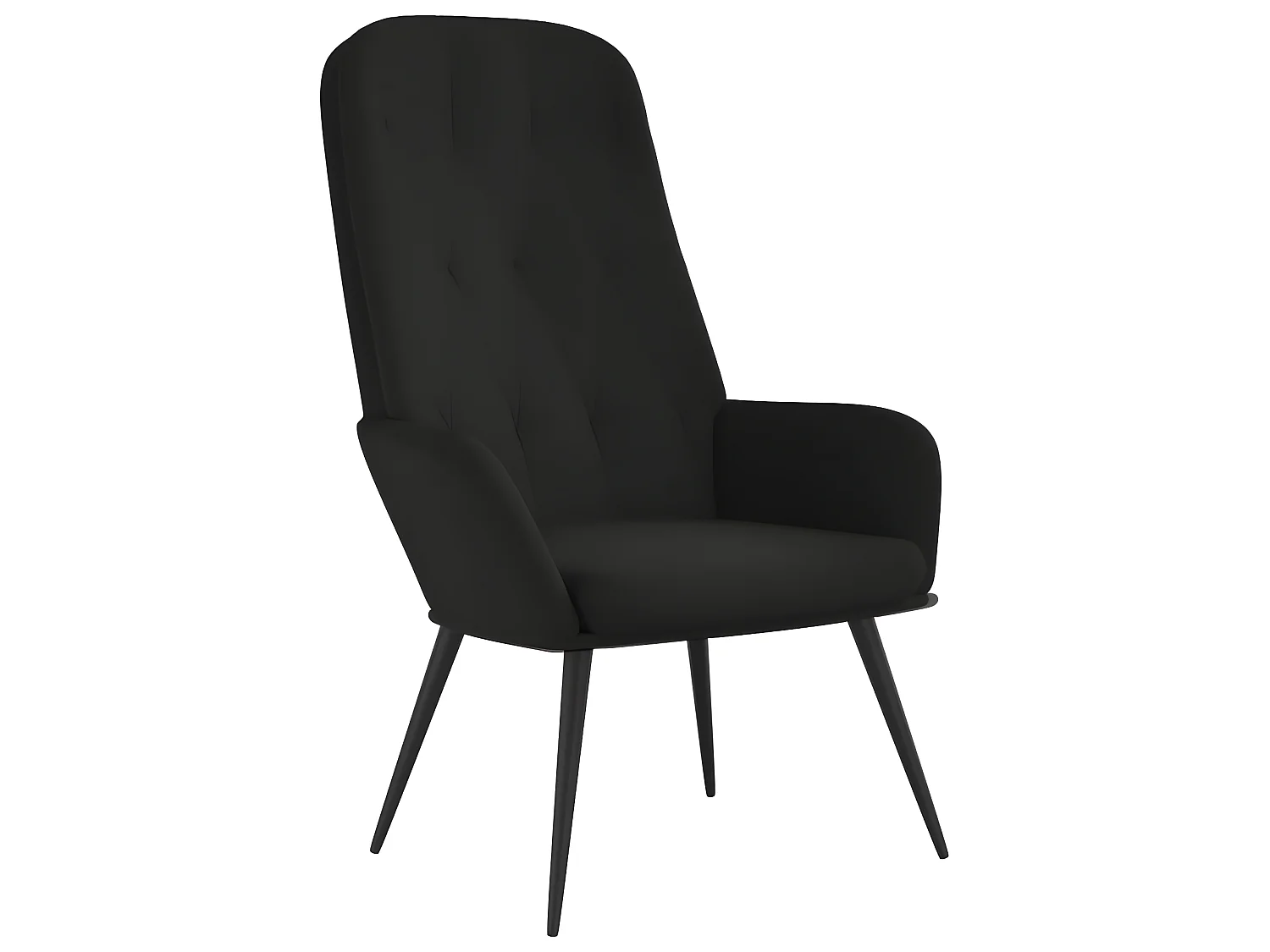 Fauteuil droit Noir Velours OIU7248