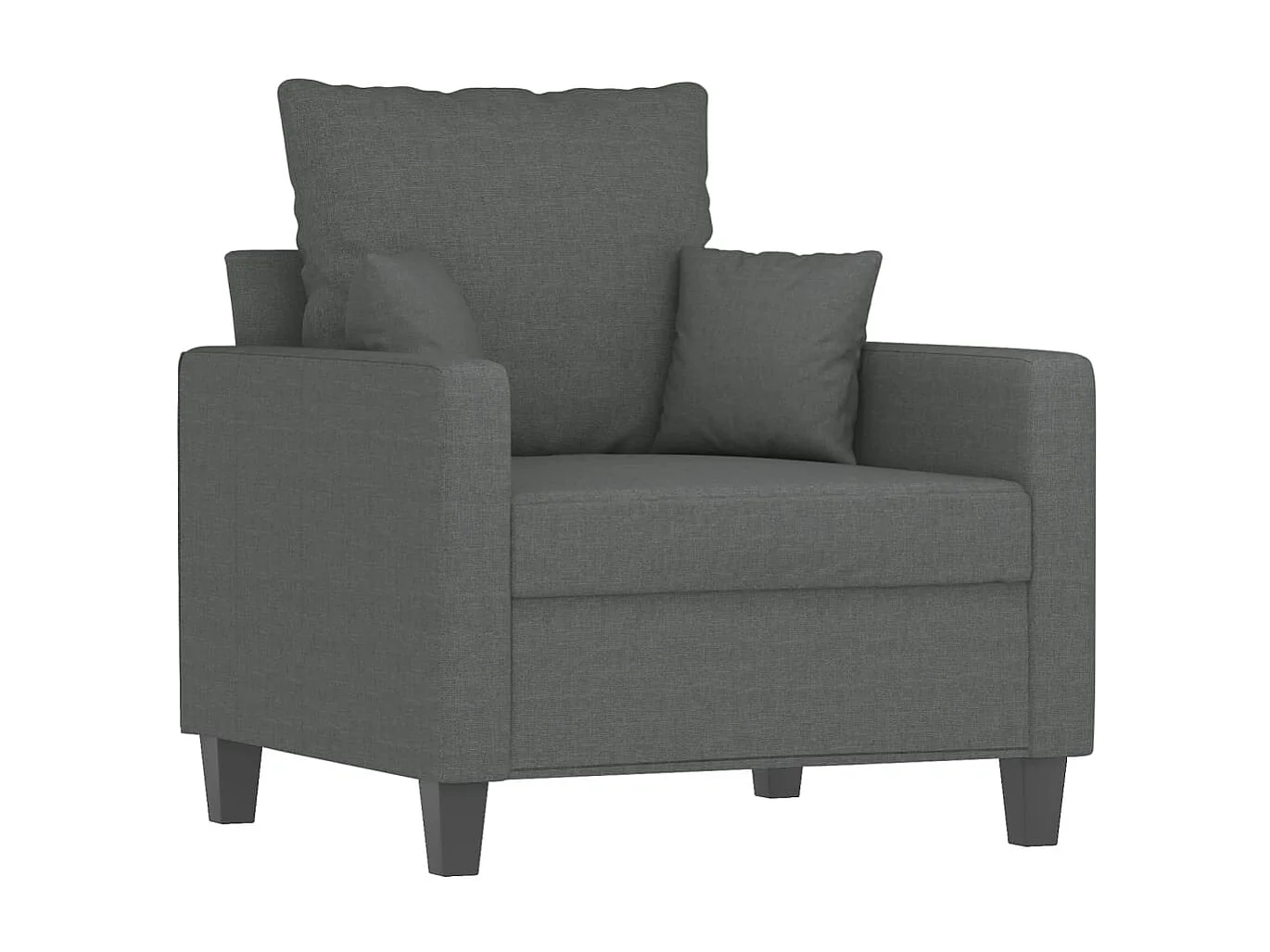 Fauteuil avec repose-pied Gris foncé 60 cm Tissu FVBB33945