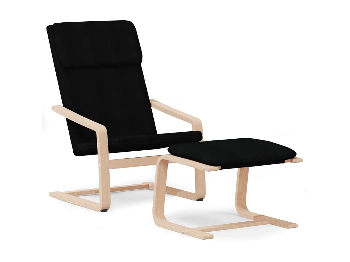 Relaxstoel met voetenbank stof zwart NL419127