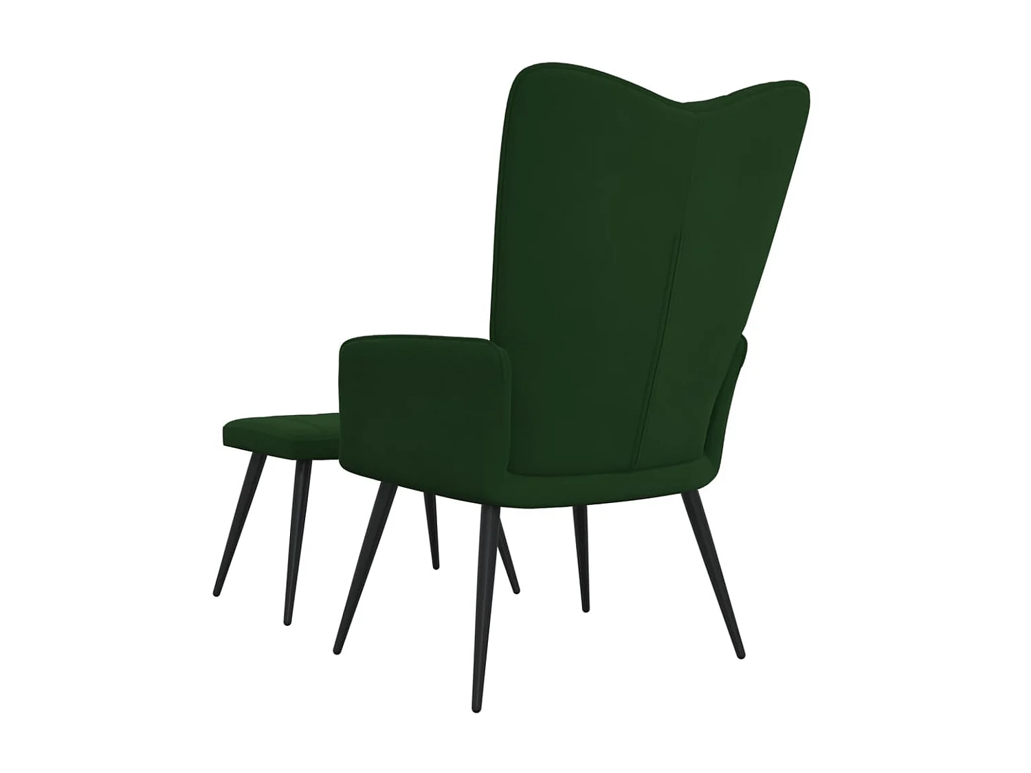Fauteuil droit avec repose-pied Vert foncé Velours LSJ8255