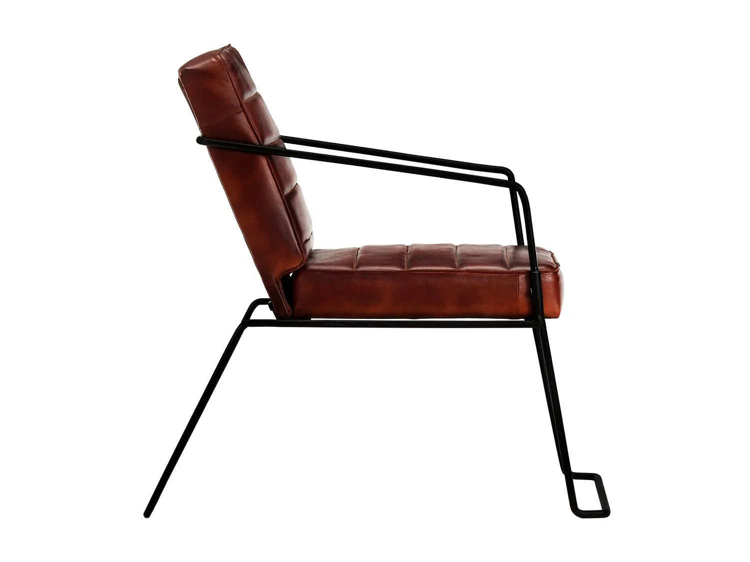 Sillón de cuero auténtico marrón oscuro ES52133