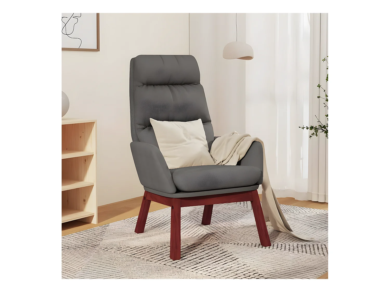 Fauteuil droit Gris clair Tissu OIU8184
