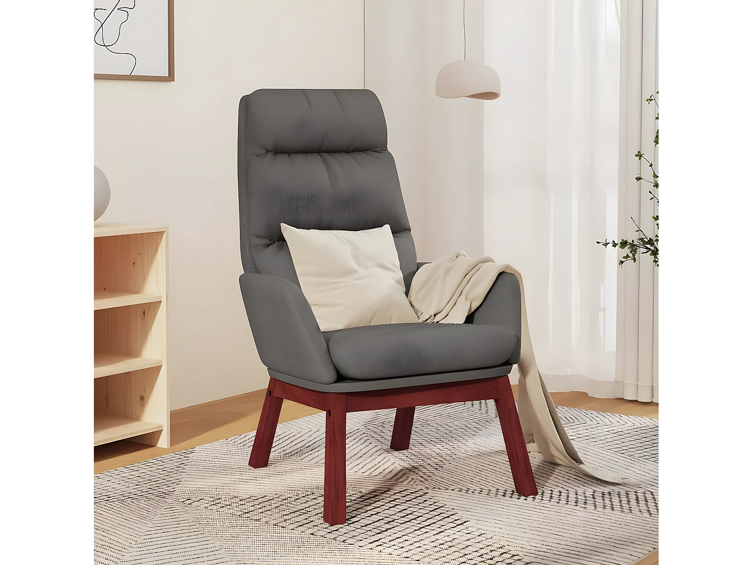 Fauteuil droit Gris clair Tissu OIU8184