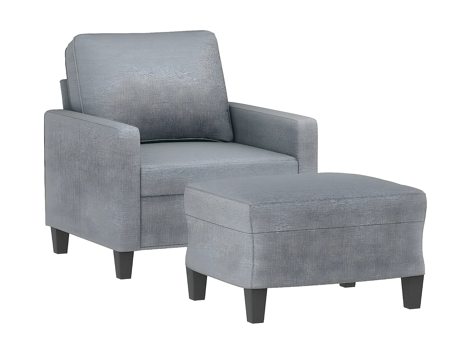 Fauteuil avec repose-pieds Gris clair 60 cm Tissu OLA2450