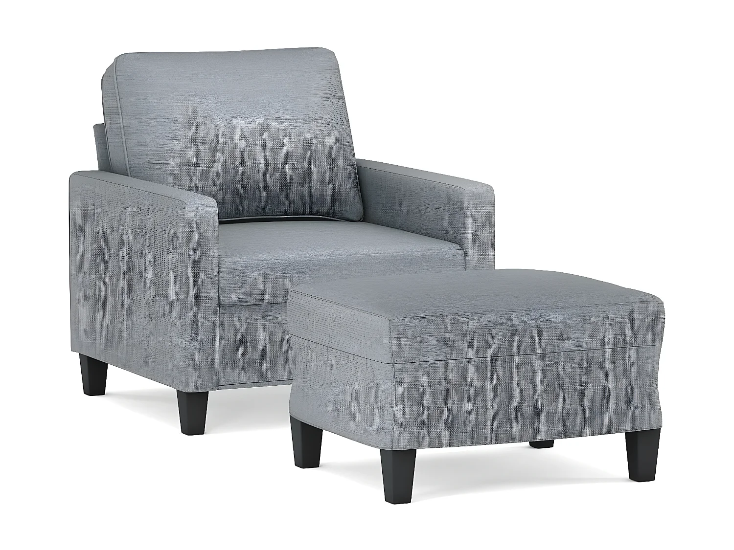 Fauteuil met voetenbank 60 cm stof lichtgrijs NL410392