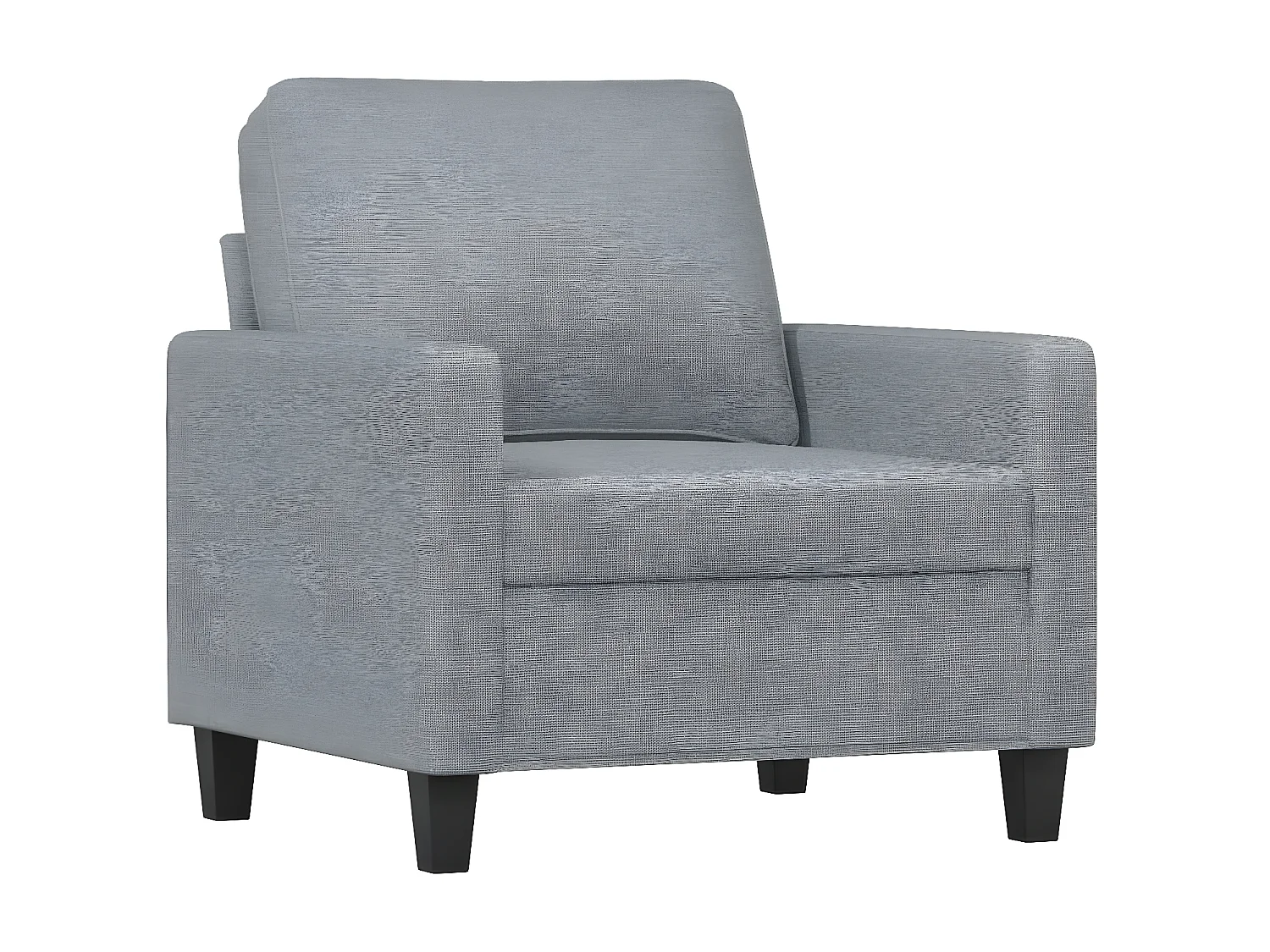 Fauteuil met voetenbank 60 cm stof lichtgrijs NL410392