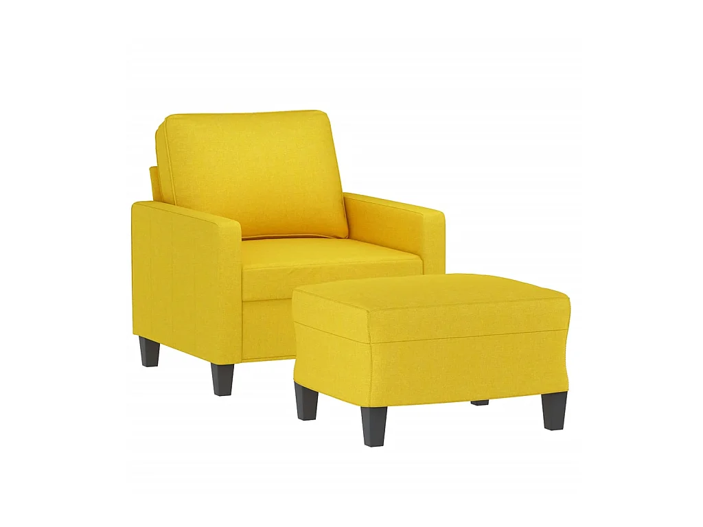 Fauteuil avec repose-pieds Jaune clair 60 cm Tissu OLA3633