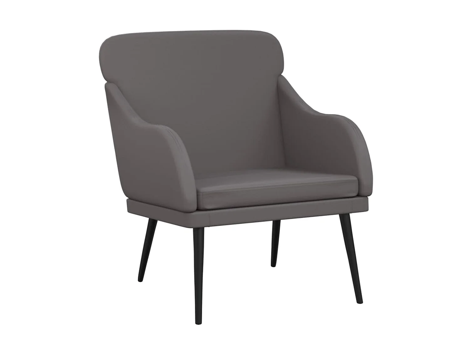 Fauteuil droit Gris 63x76x80 cm Similicuir SEF95754