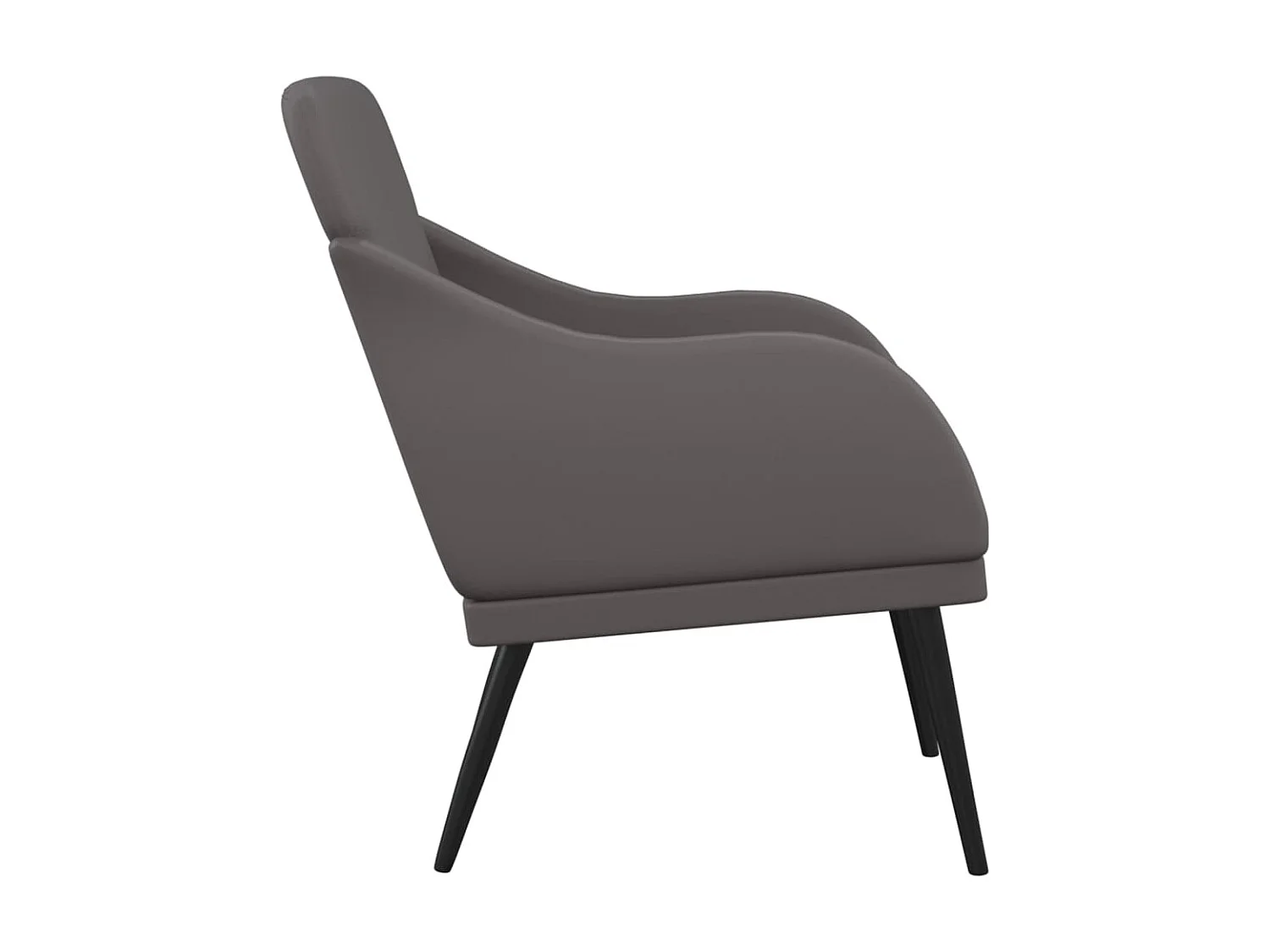 Fauteuil droit Gris 63x76x80 cm Similicuir SEF95754