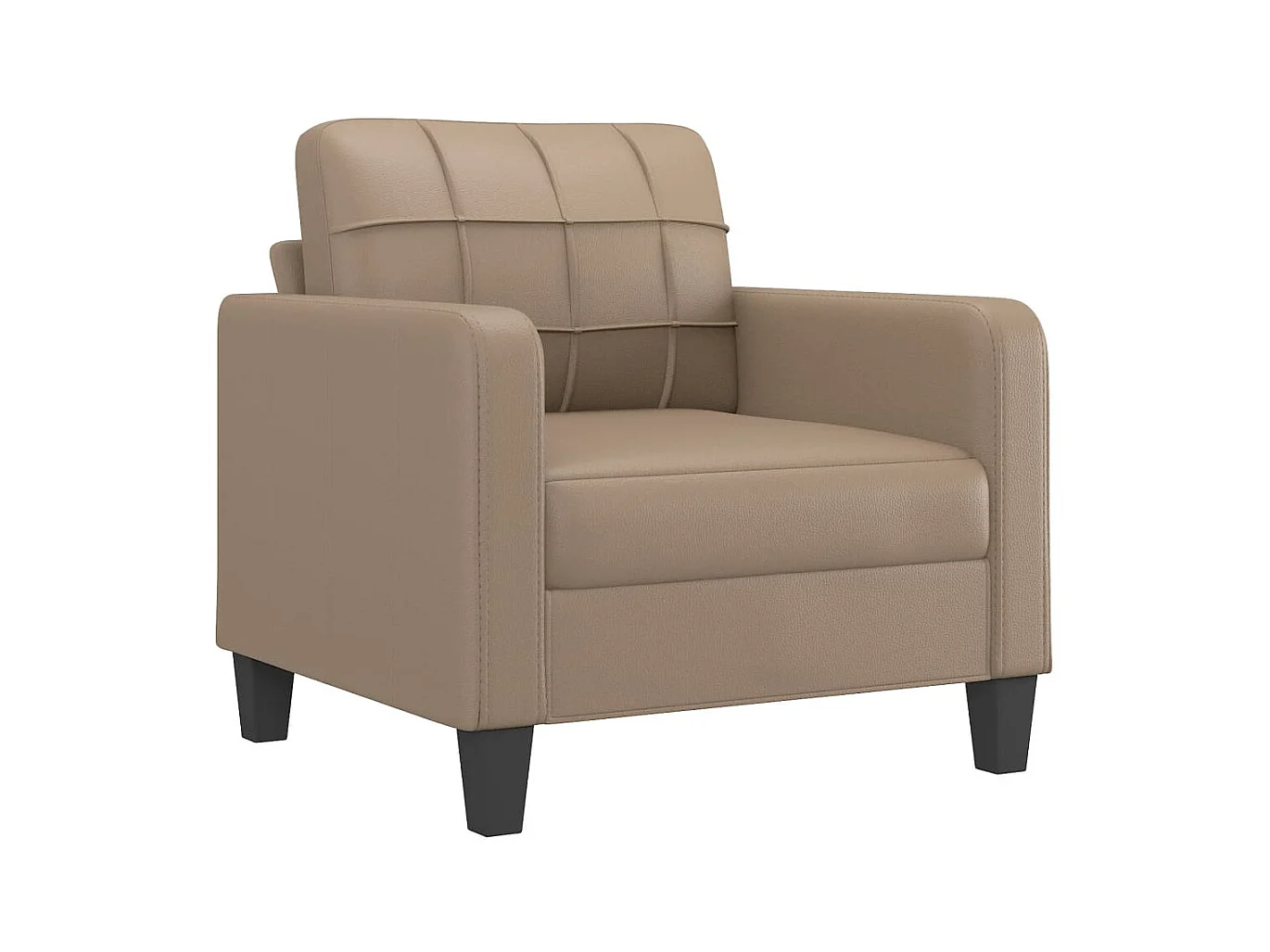 Poltrona com apoio de pés 60 cm couro artificial cappuccino PT771597