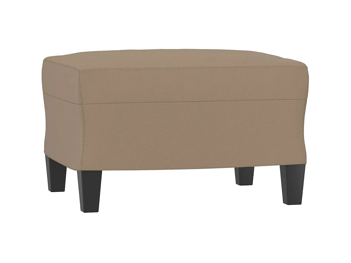 Poltrona com apoio de pés 60 cm couro artificial cappuccino PT771597