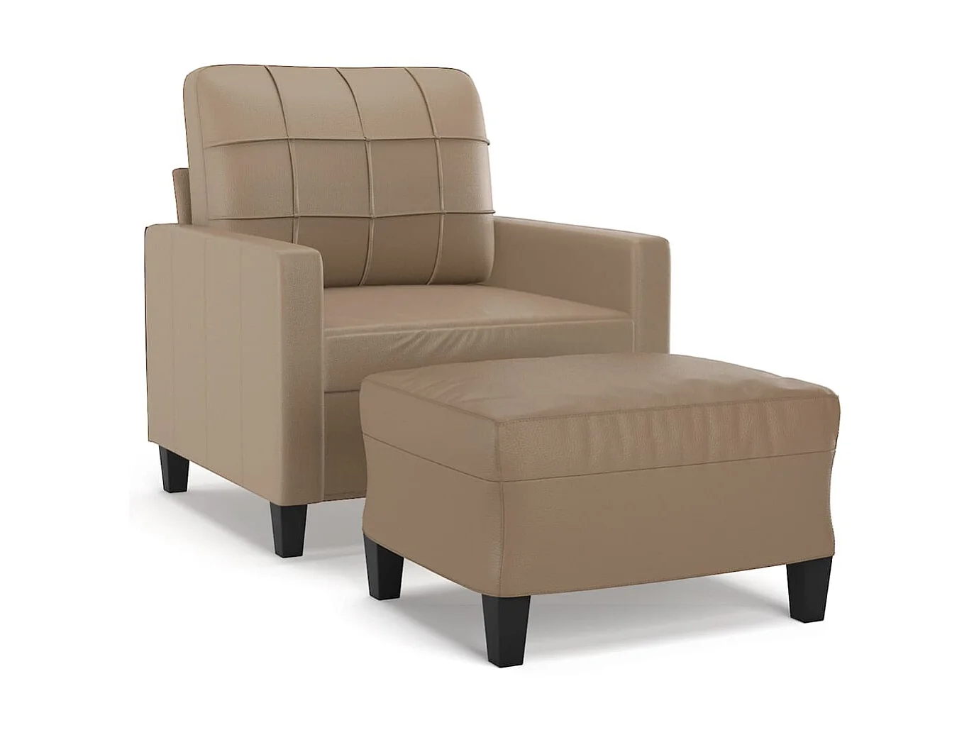 Fauteuil avec repose-pied Confortable Cappuccino 60 cm Similicuir LQD6906