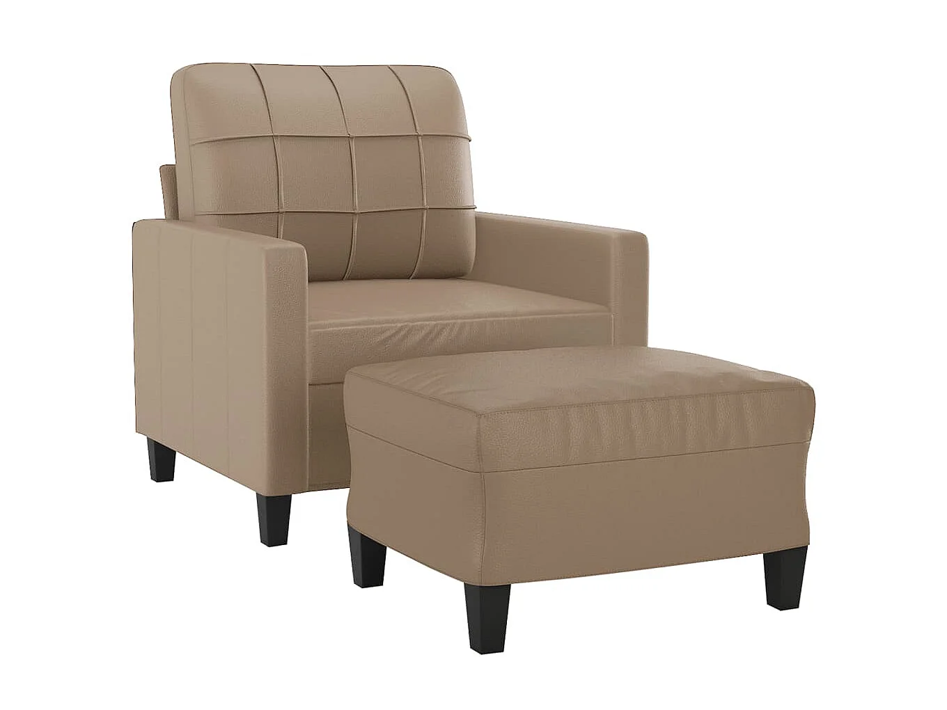 Fauteuil avec repose-pied Confortable Cappuccino 60 cm Similicuir LQD6906