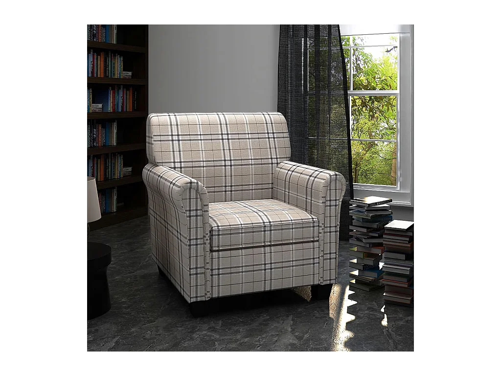 Fauteuil droit avec coussin Crème Tissu SEF90637