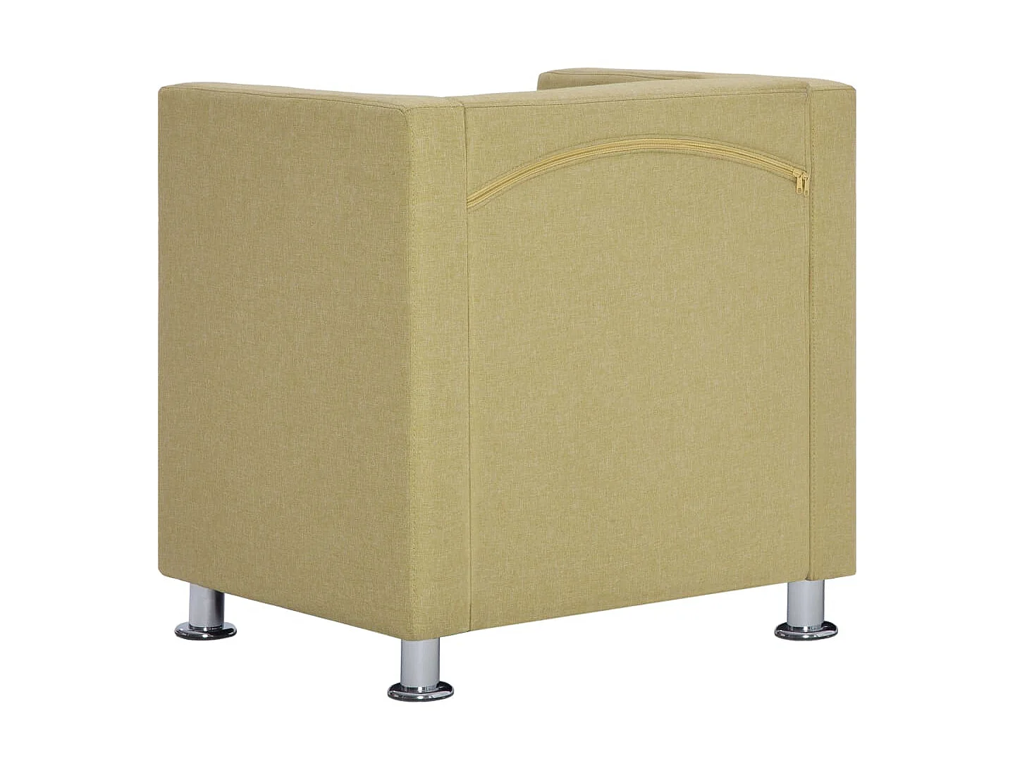 Sillón en forma de cubo de tela verde ES64032