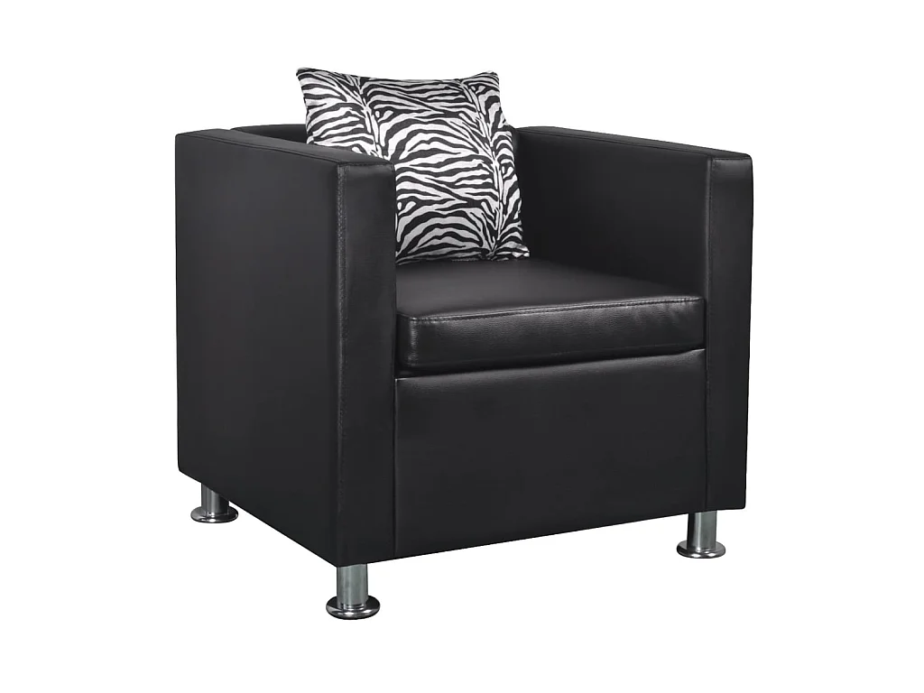 Fauteuil droit Noir Similicuir SEF27363