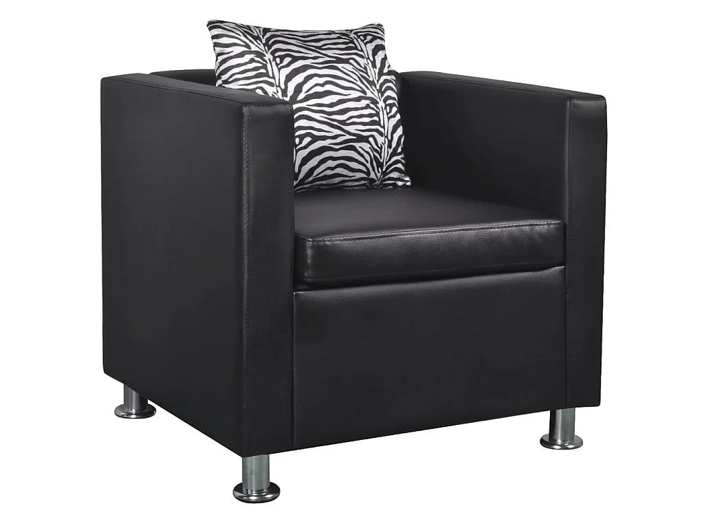 Fauteuil droit Noir Similicuir SEF27363