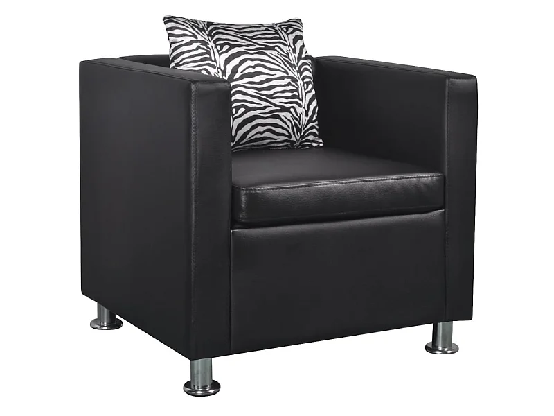 Fauteuil droit Noir Similicuir SEF27363
