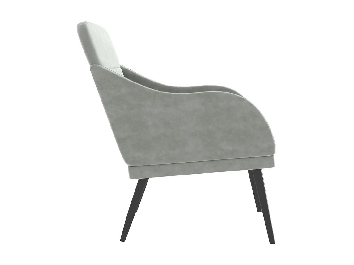Sillón de terciopelo gris claro 63x76x80 cm ES76688