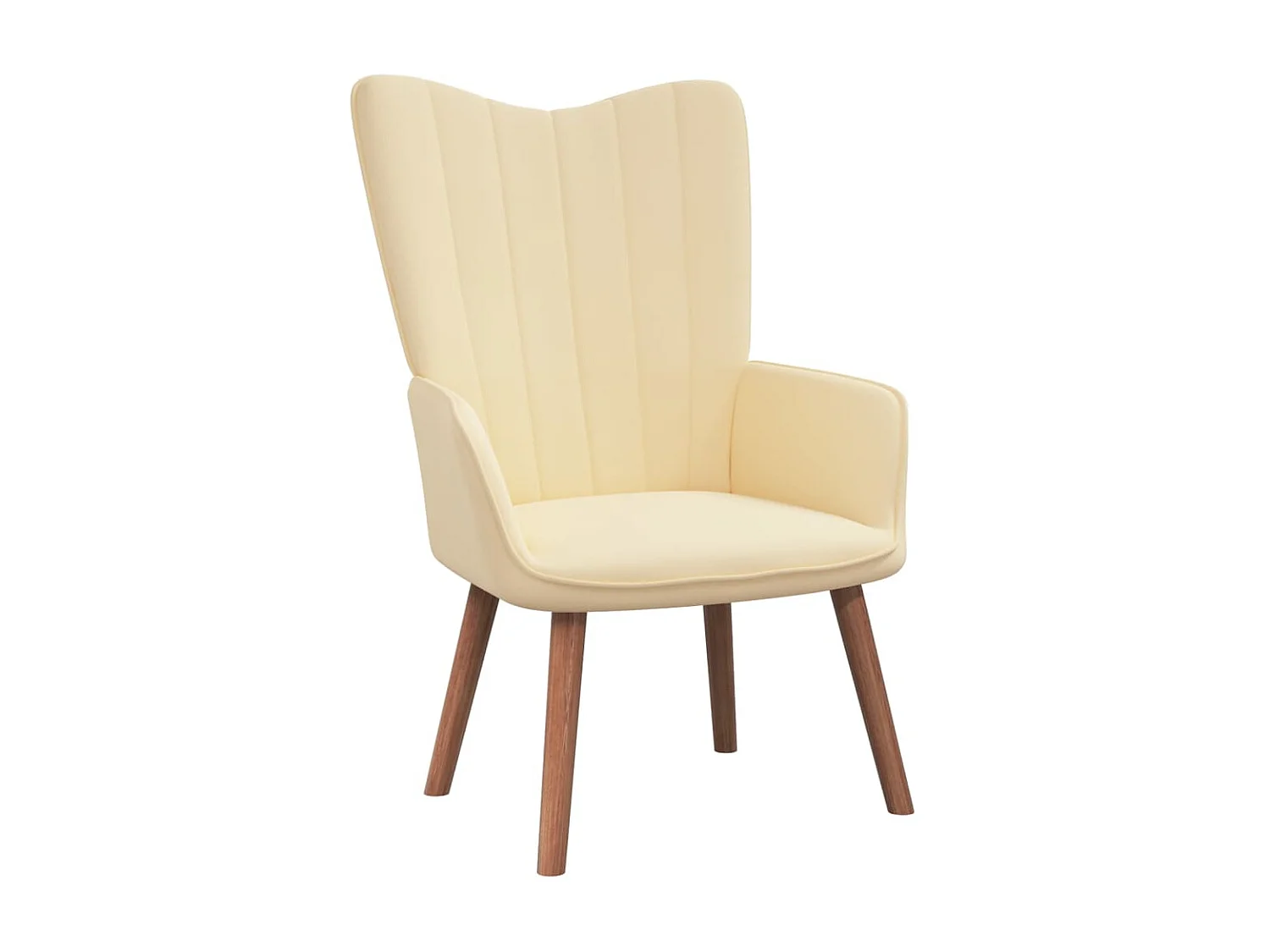 Relaxstoel fluweel crèmewit NL110656