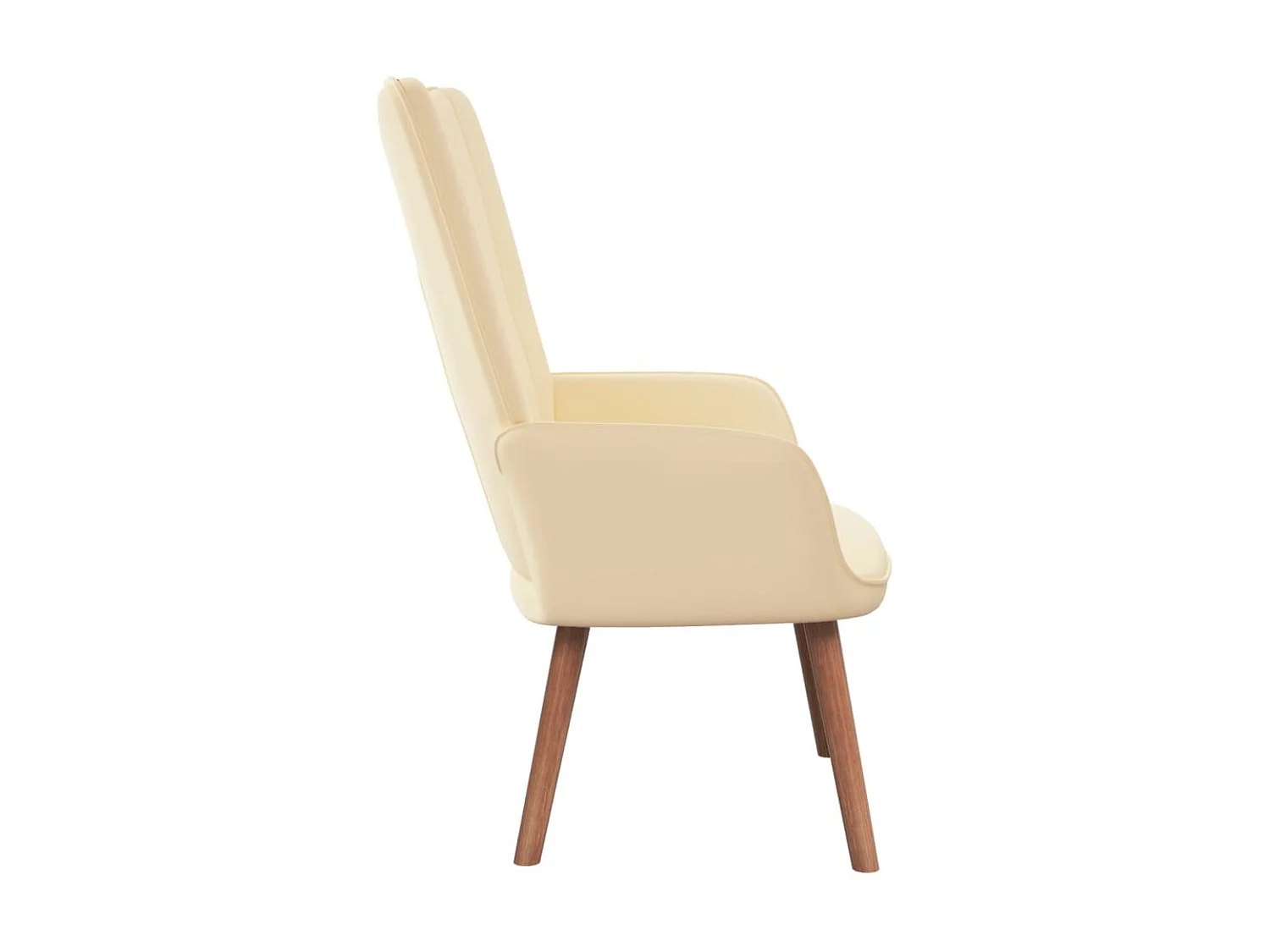 Relaxstoel fluweel crèmewit NL110656