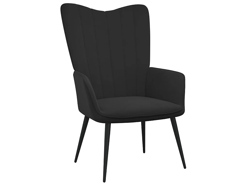 Fauteuil droit Noir Velours LSJ7009