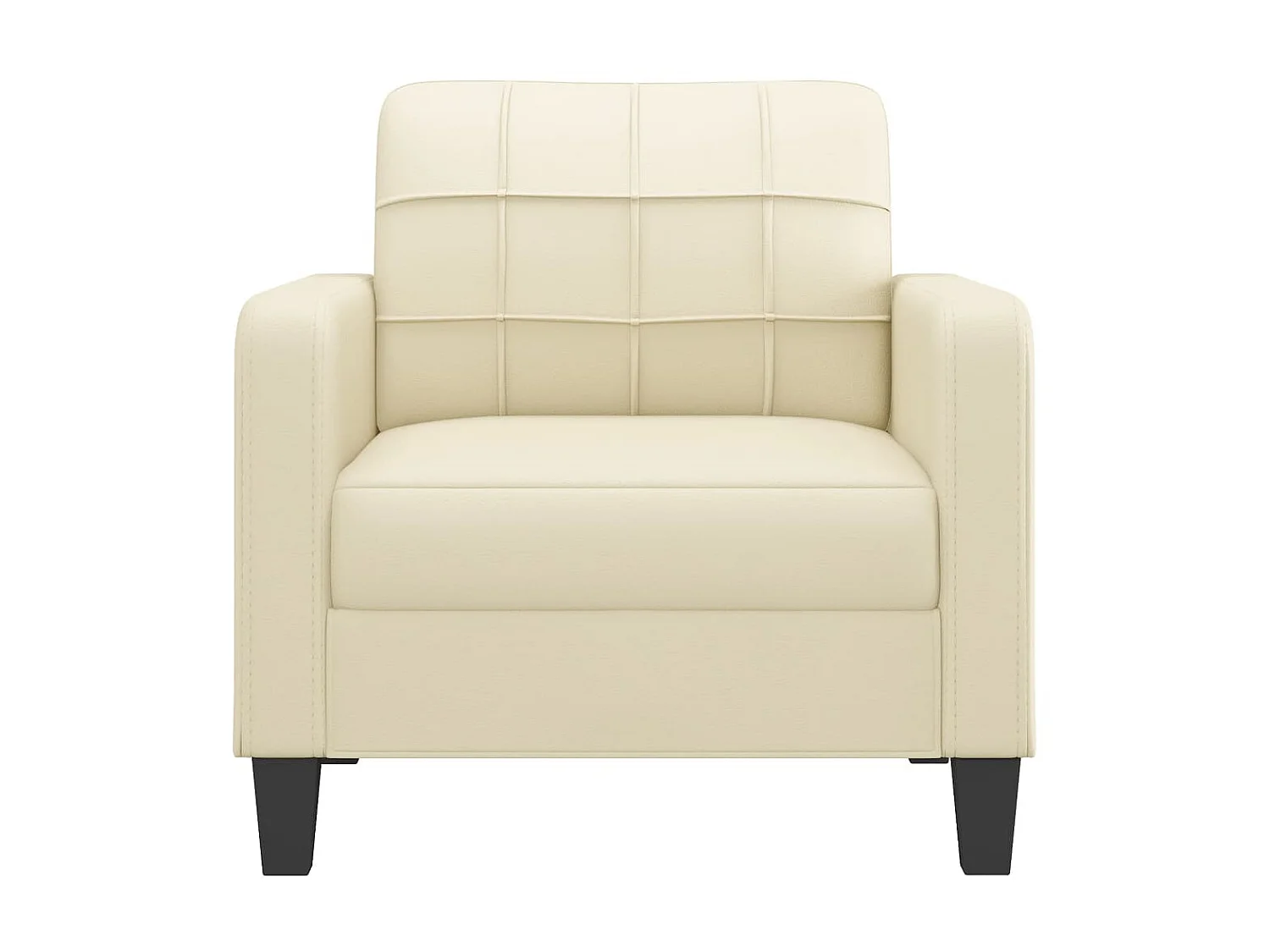 Fauteuil Salon Crème 60 cm Similicuir LQD6492
