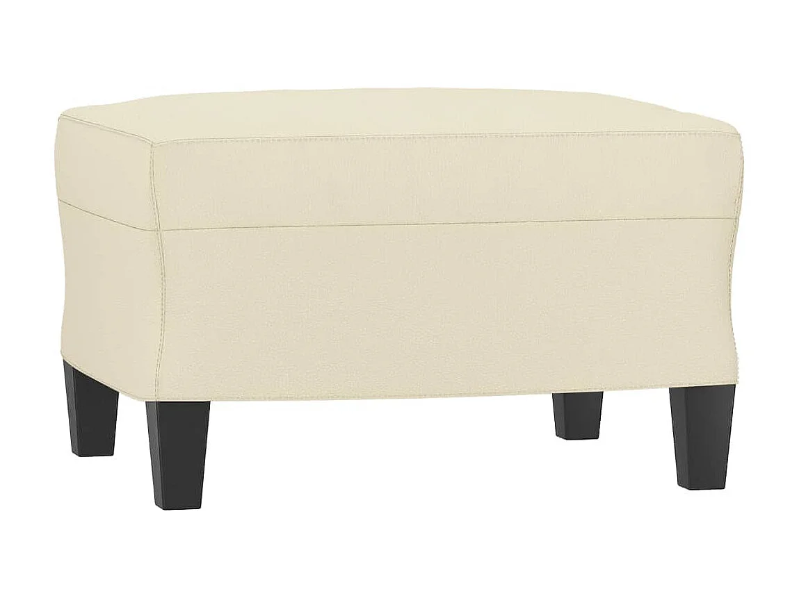 Poltrona com apoio de pés couro artificial 60 cm cor creme PT895292