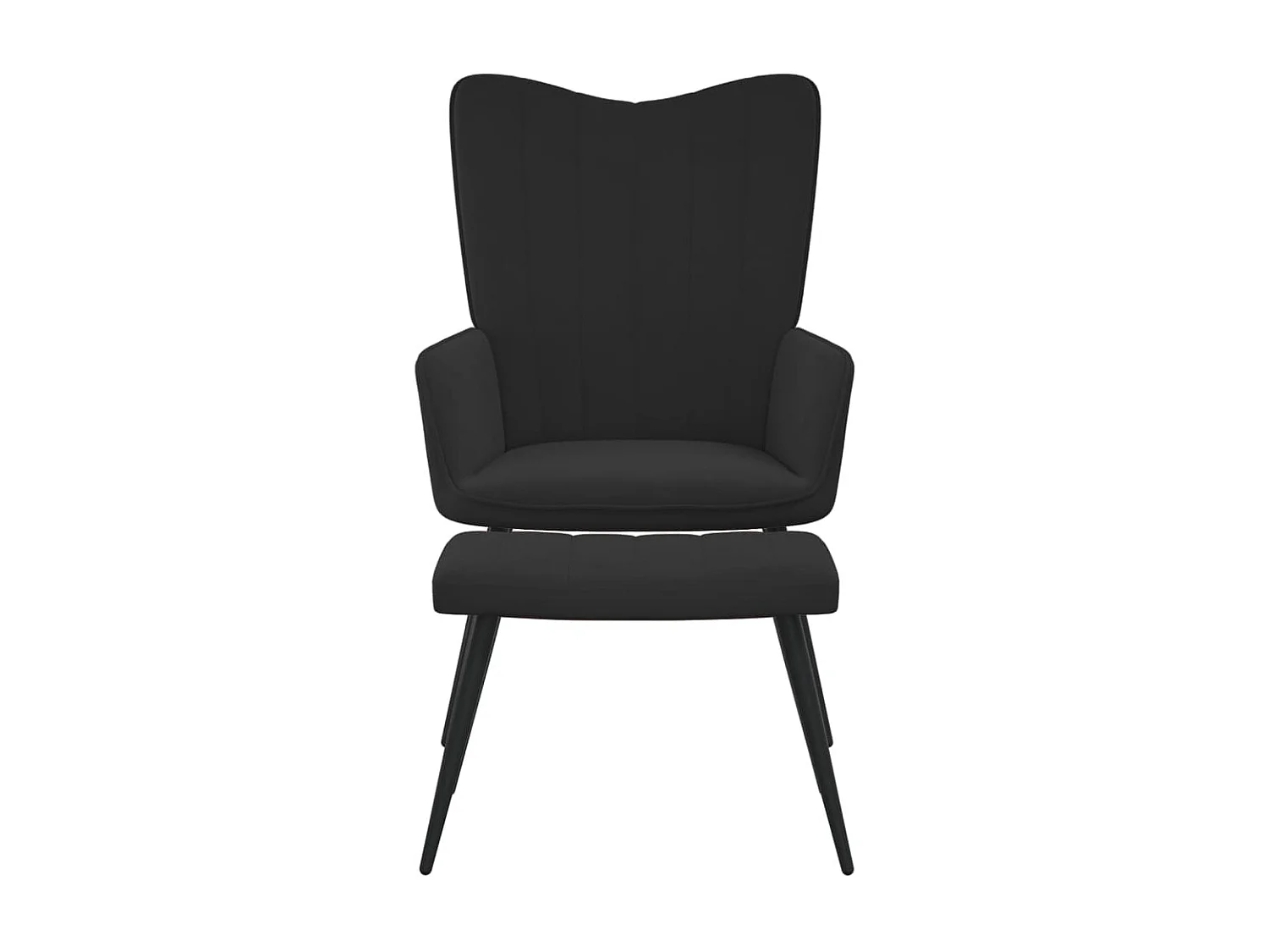 Relaxstoel met voetenbank fluweel zwart NL840139