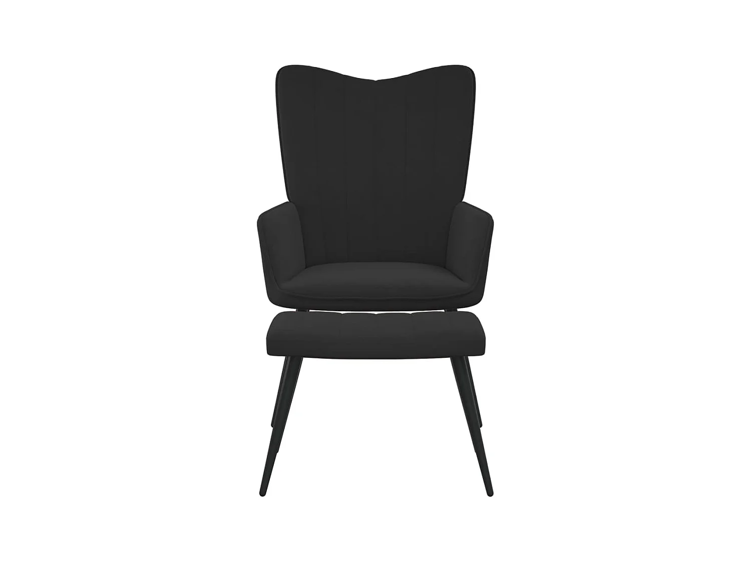 Sillón de relax con taburete terciopelo negro ES759875