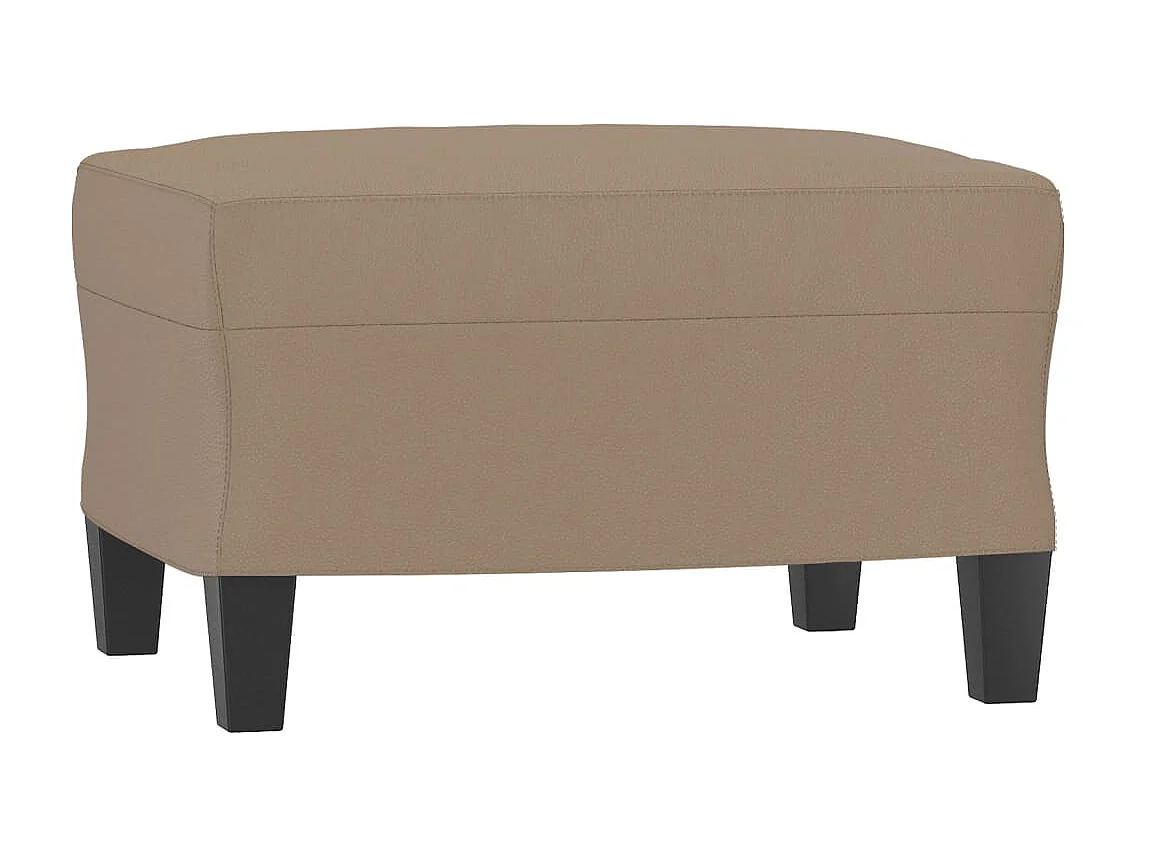 Poltrona com apoio de pés 60 cm couro artificial cappuccino PT727198