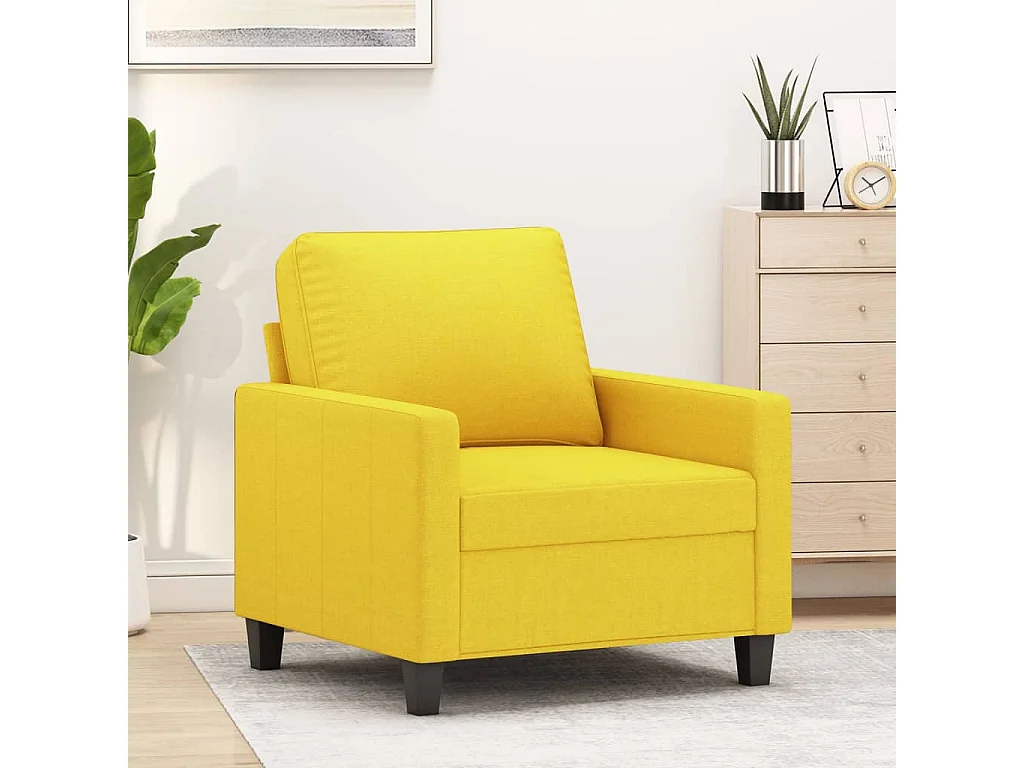 Fauteuil droit Jaune clair 60 cm Tissu FVBB78417