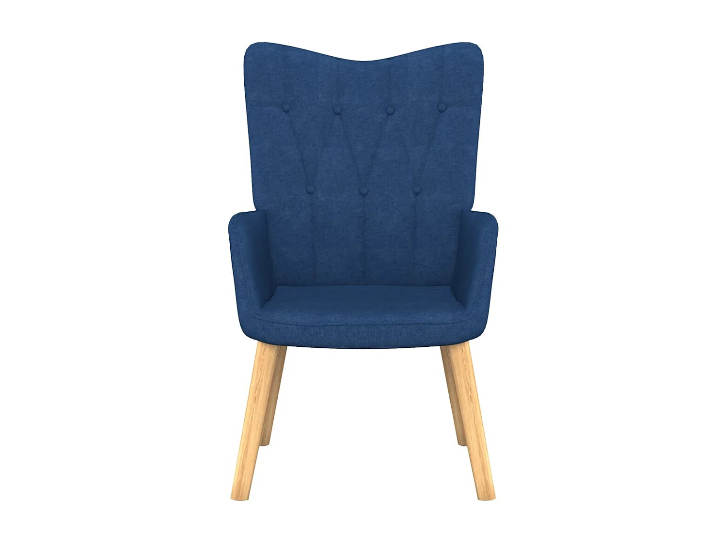Fauteuil droit avec tabouret Bleu Tissu LSJ8551