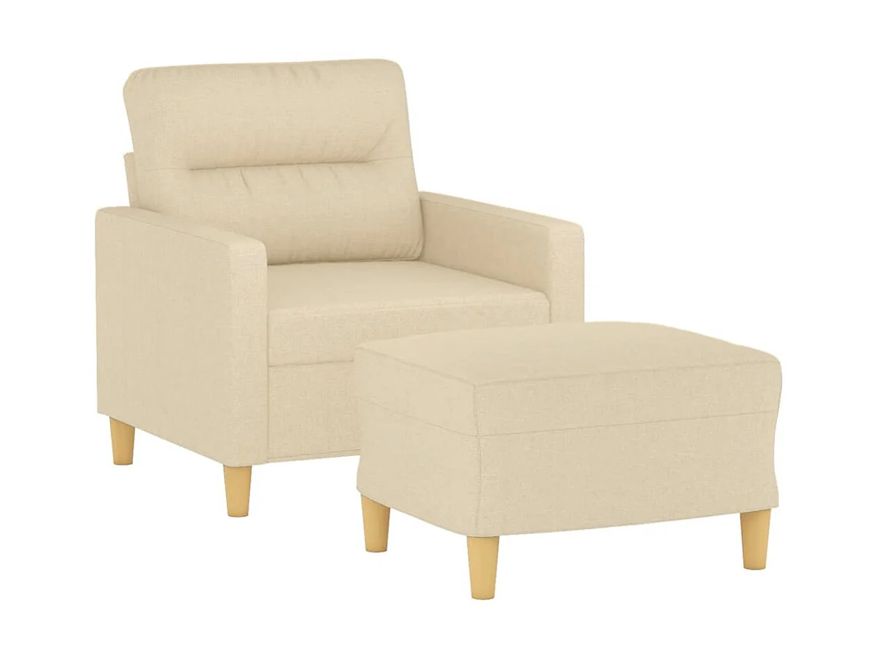 Fauteuil avec repose-pieds Crème 60 cm Tissu OLA1732