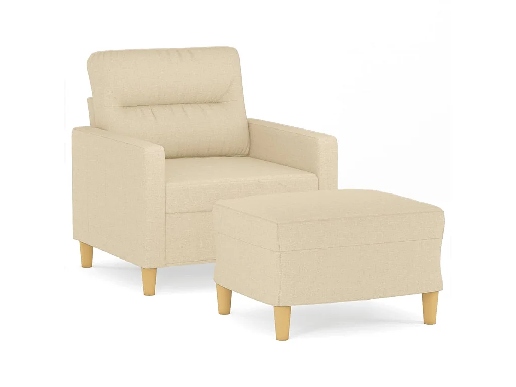 Fauteuil avec repose-pieds Crème 60 cm Tissu OLA1732