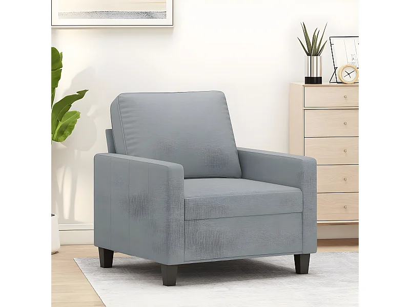 Fauteuil de salon Gris clair 60 cm Tissu FVBB56808