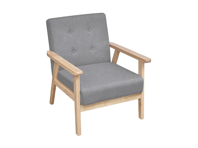 Fauteuil droit Gris clair Tissu SEF67645