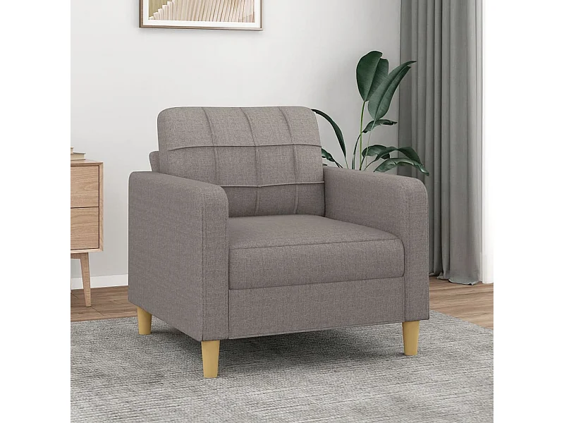 Fauteuil Salon Taupe 60 cm Tissu LQD8828