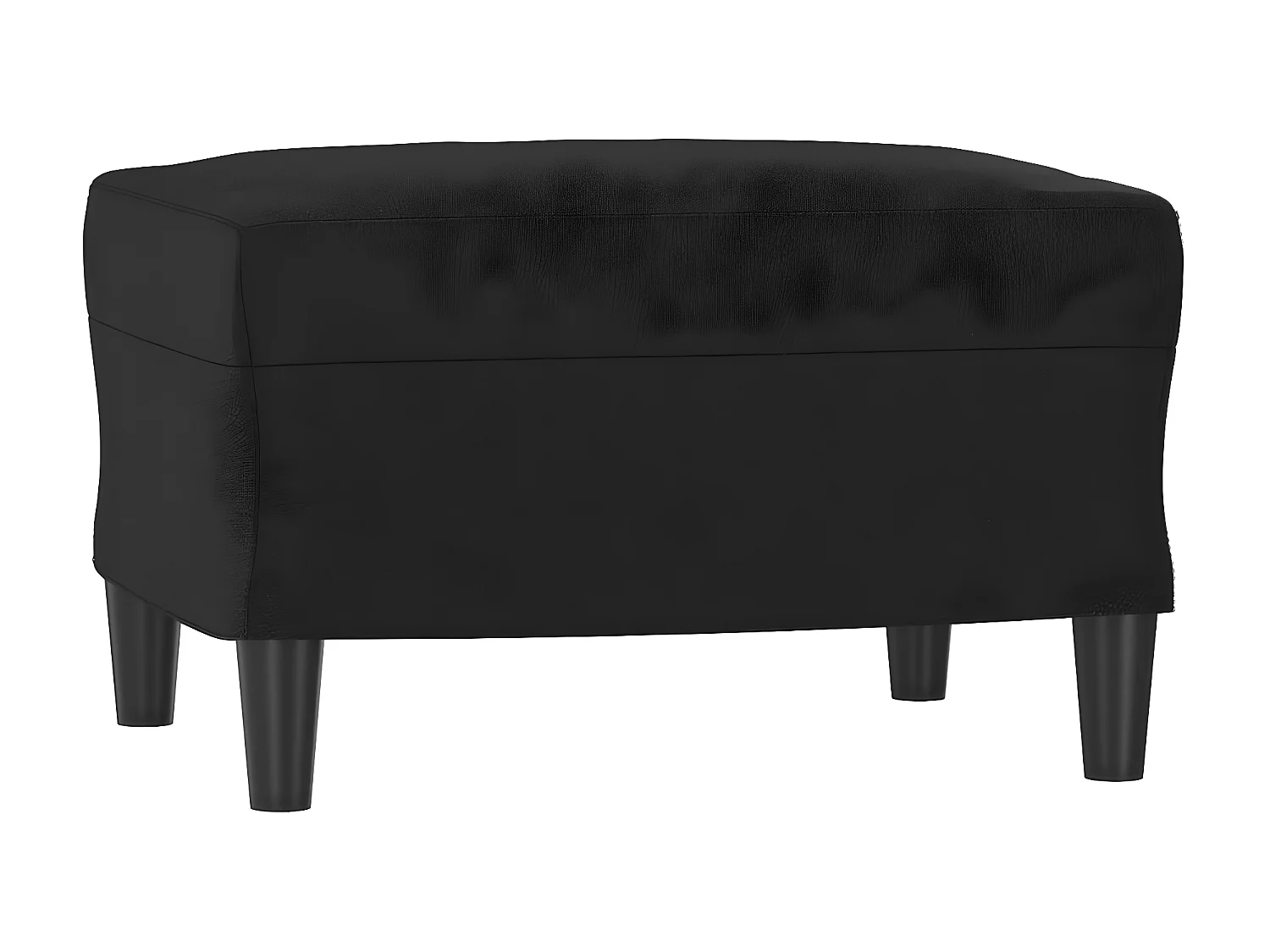 Poltrona com apoio de pés couro artificial 60 cm preto PT231396