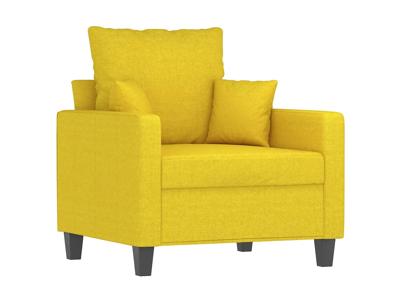 Fauteuil droit Jaune clair 60 cm Tissu FVBB43498