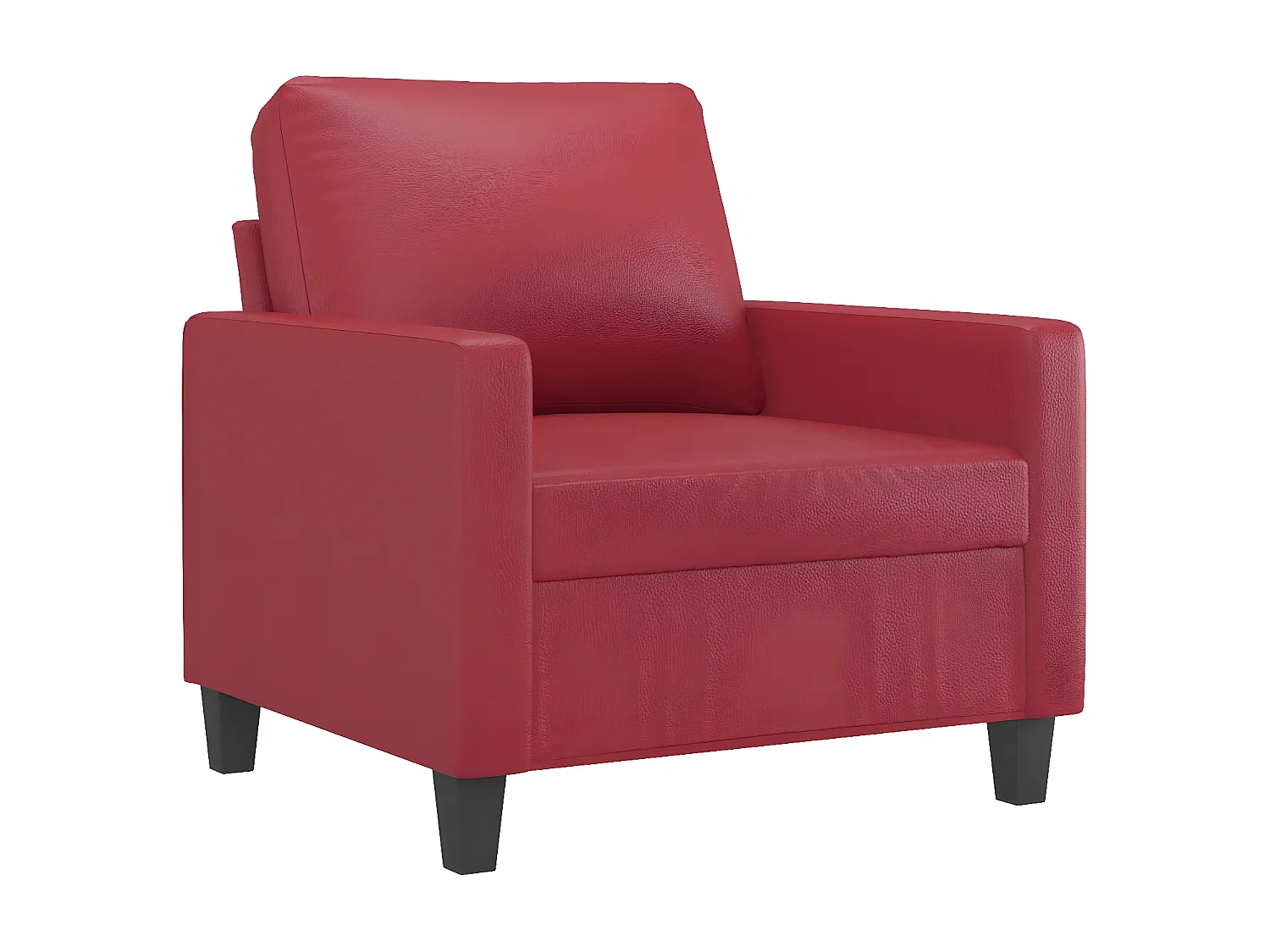 Fauteuil avec repose-pied Confortable Rouge bordeaux 60 cm Similicuir LQD9266